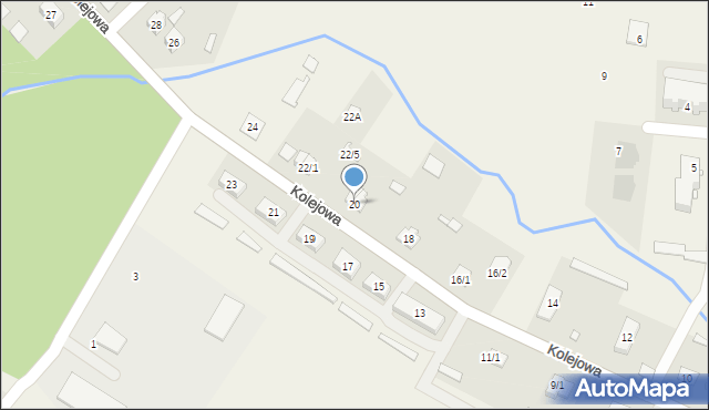 Łąck, Kolejowa, 20, mapa Łąck