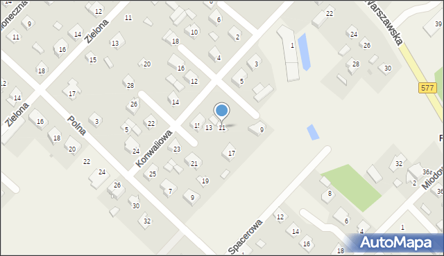 Łąck, Konwaliowa, 11, mapa Łąck