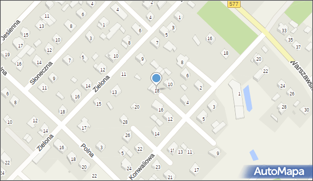 Łąck, Konwaliowa, 18, mapa Łąck