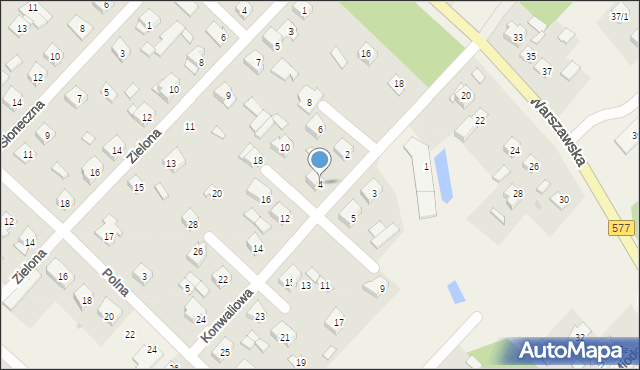 Łąck, Konwaliowa, 4, mapa Łąck