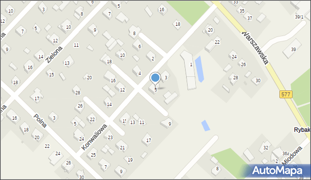 Łąck, Konwaliowa, 5, mapa Łąck