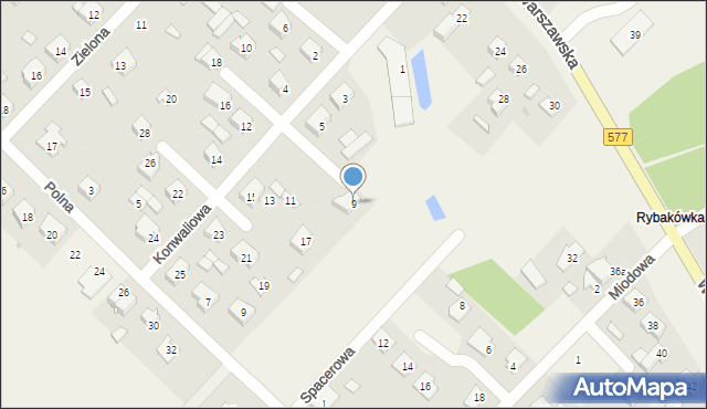 Łąck, Konwaliowa, 9, mapa Łąck