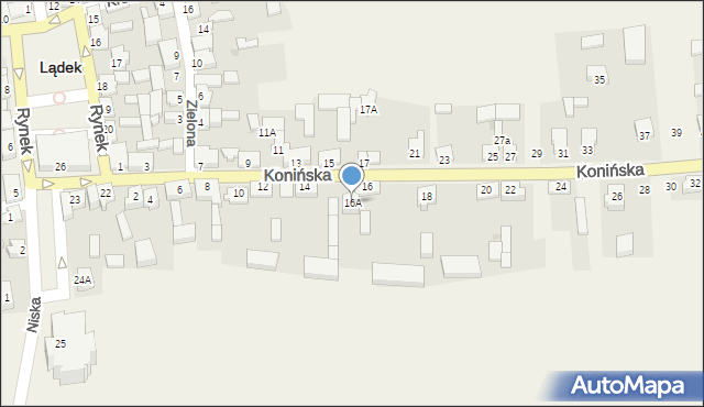 Lądek, Konińska, 16A, mapa Lądek