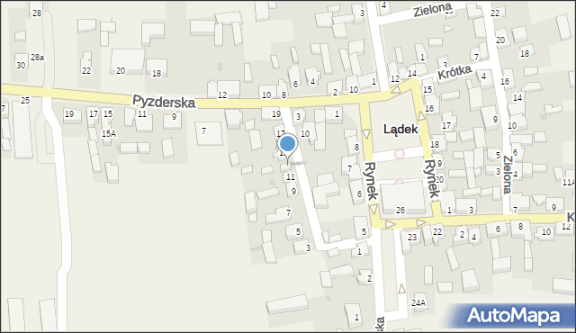 Lądek, Kościelna, 13, mapa Lądek