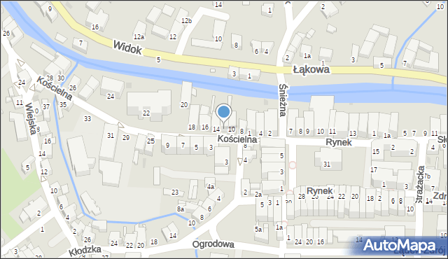 Lądek-Zdrój, Kościelna, 12, mapa Lądek-Zdrój