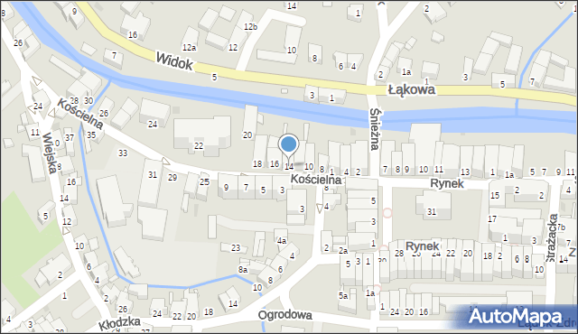 Lądek-Zdrój, Kościelna, 14, mapa Lądek-Zdrój