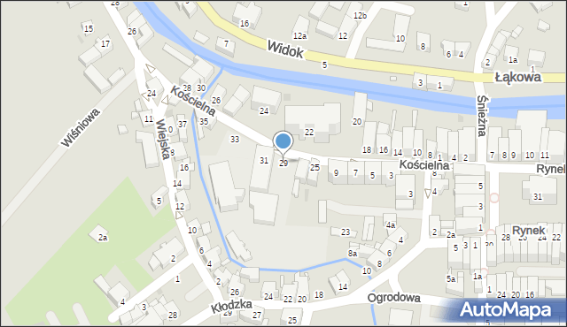 Lądek-Zdrój, Kościelna, 29, mapa Lądek-Zdrój
