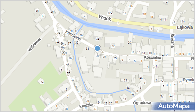 Lądek-Zdrój, Kościelna, 31, mapa Lądek-Zdrój