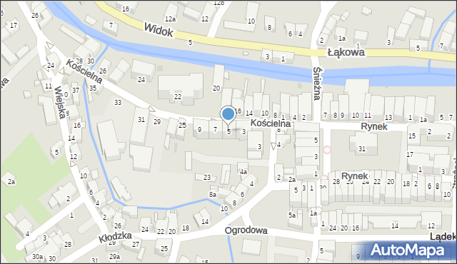 Lądek-Zdrój, Kościelna, 5, mapa Lądek-Zdrój