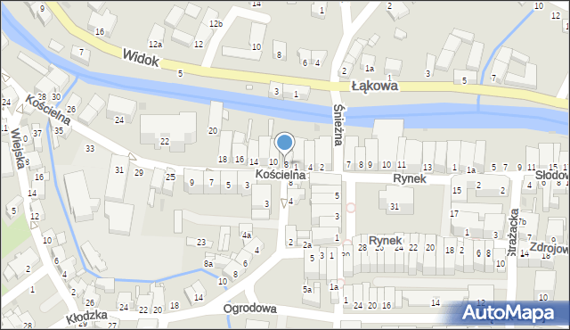 Lądek-Zdrój, Kościelna, 8, mapa Lądek-Zdrój