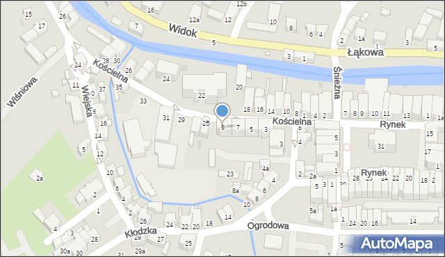Lądek-Zdrój, Kościelna, 9, mapa Lądek-Zdrój