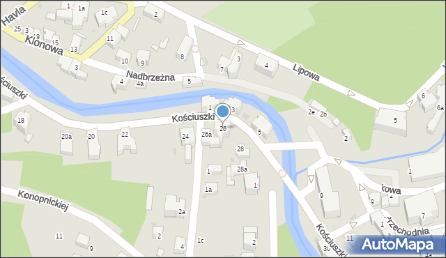 Lądek-Zdrój, Kościuszki Tadeusza, gen., 26, mapa Lądek-Zdrój