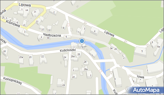 Lądek-Zdrój, Kościuszki Tadeusza, gen., 3, mapa Lądek-Zdrój