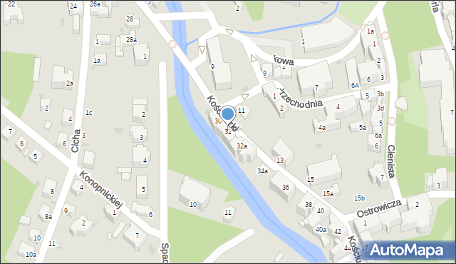 Lądek-Zdrój, Kościuszki Tadeusza, gen., 32, mapa Lądek-Zdrój