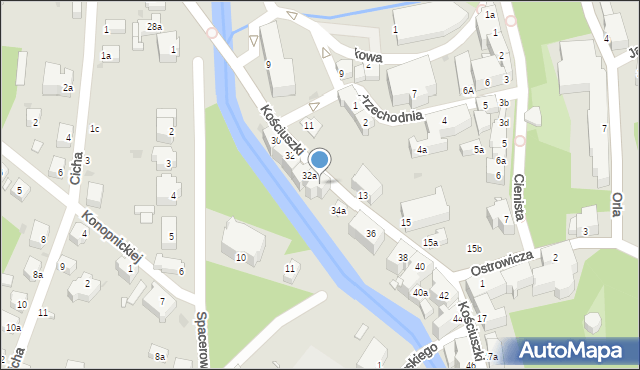 Lądek-Zdrój, Kościuszki Tadeusza, gen., 34, mapa Lądek-Zdrój