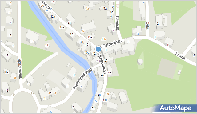 Lądek-Zdrój, Kościuszki Tadeusza, gen., 42a, mapa Lądek-Zdrój