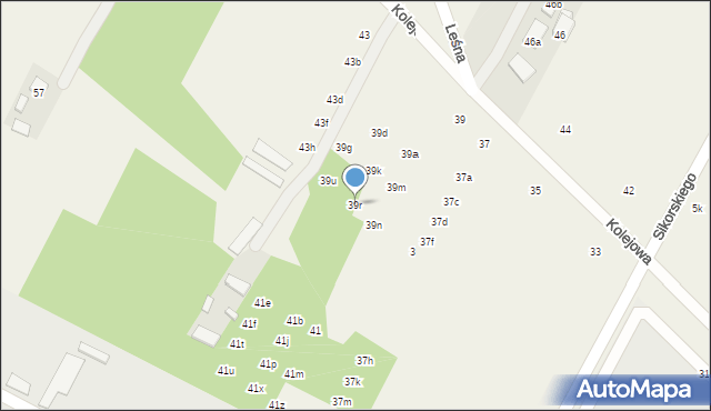 Łajski, Kolejowa, 39r, mapa Łajski