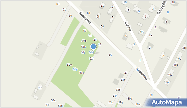 Łajski, Kolejowa, 51e, mapa Łajski