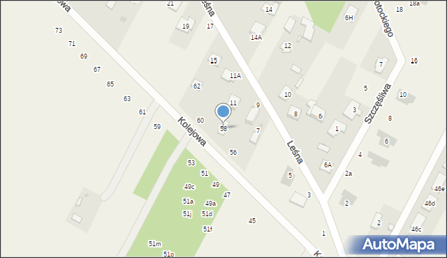 Łajski, Kolejowa, 58, mapa Łajski