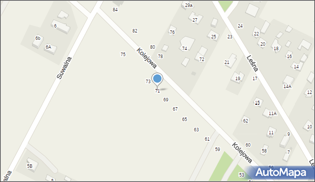 Łajski, Kolejowa, 71, mapa Łajski