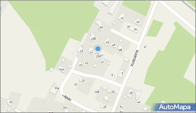 Łajski, Kościelna, 10A, mapa Łajski