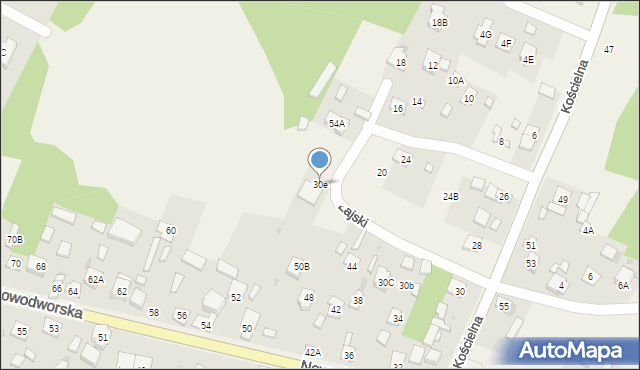 Łajski, Kościelna, 30e, mapa Łajski