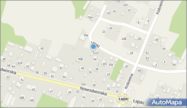 Łajski, Kościelna, 30h, mapa Łajski