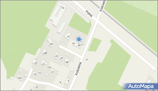 Łajski, Kościelna, 4b, mapa Łajski