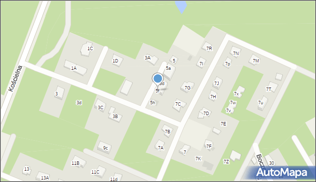 Łajski, Kościelna, 5f, mapa Łajski