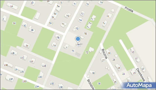 Łajski, Kościelna, 7F, mapa Łajski