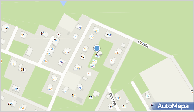 Łajski, Kościelna, 7x, mapa Łajski