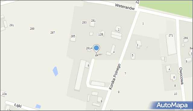 Łąki, Konika Polnego, 4A, mapa Łąki