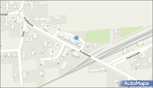 Łambinowice, Kolejowa, 13, mapa Łambinowice