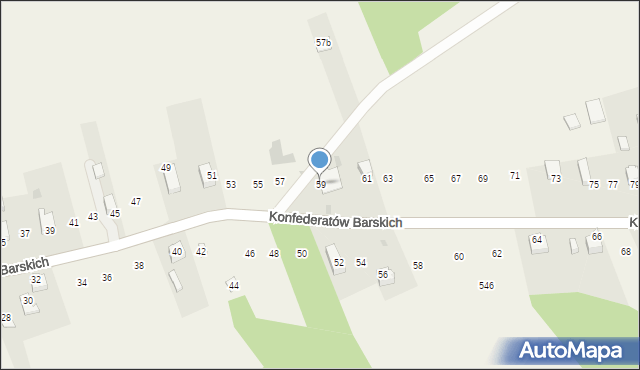 Lanckorona, Konfederatów Barskich, 59, mapa Lanckorona