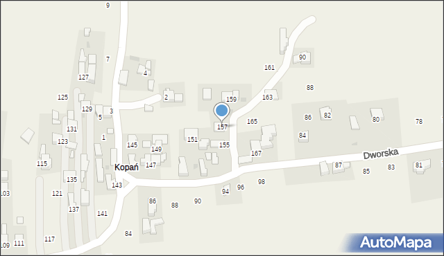 Lanckorona, Kopań, 157, mapa Lanckorona