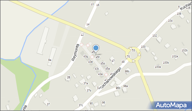 Łańcut, Kochanowskiego Jana, 45g, mapa Łańcut