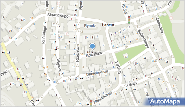 Łańcut, Kowalska, 8, mapa Łańcut