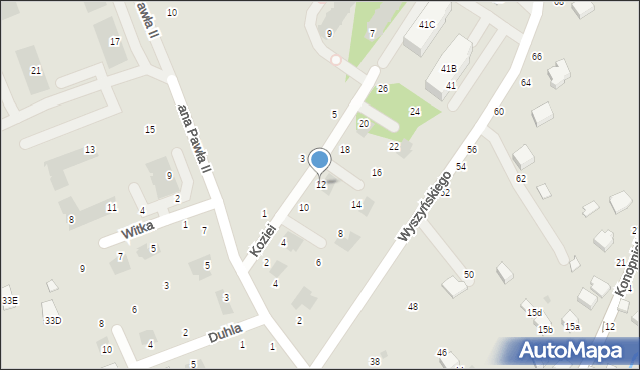 Łańcut, Koziei Ignacego, 12, mapa Łańcut