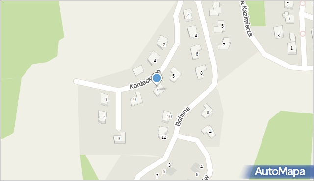 Łapino, Kordeckiego Augustyna, ks., 7, mapa Łapino