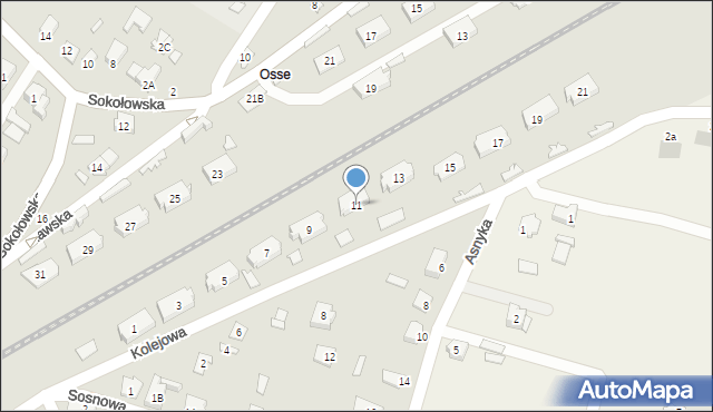 Łapy, Kolejowa, 11, mapa Łapy