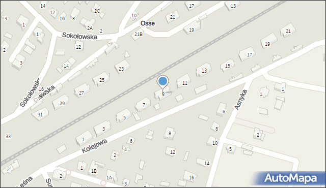 Łapy, Kolejowa, 9, mapa Łapy