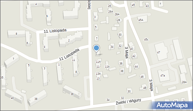 Łapy, Konopnickiej Marii, 9a, mapa Łapy