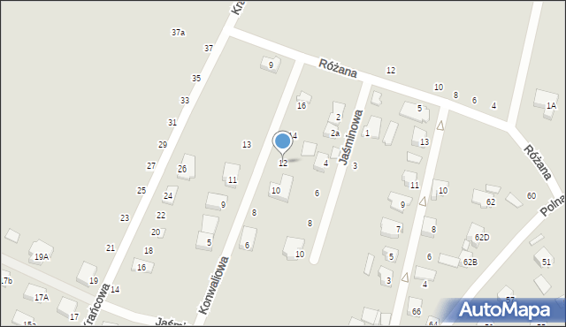 Łapy, Konwaliowa, 12, mapa Łapy