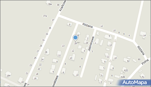 Łapy, Konwaliowa, 14, mapa Łapy