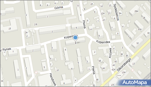 Łapy, Kopernika Mikołaja, 8, mapa Łapy