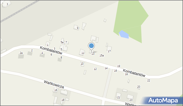 Łapy-Łynki, Kombatantów, 15, mapa Łapy-Łynki