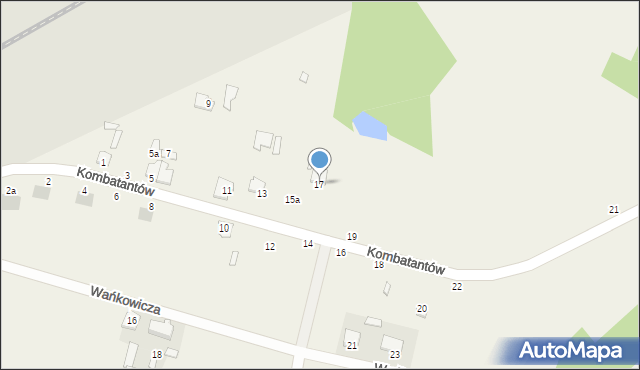Łapy-Łynki, Kombatantów, 17, mapa Łapy-Łynki