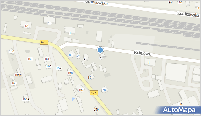 Łask, Kolejowa, 6, mapa Łask