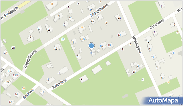 Łask, Kolonijna, 8, mapa Łask