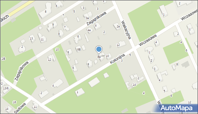 Łask, Kolonijna, 8a, mapa Łask